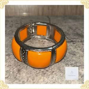 Chic Radiant Orange and Silver Women's Bracelet